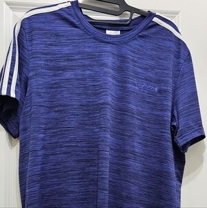 Adidas Men's Striped Blue Tee